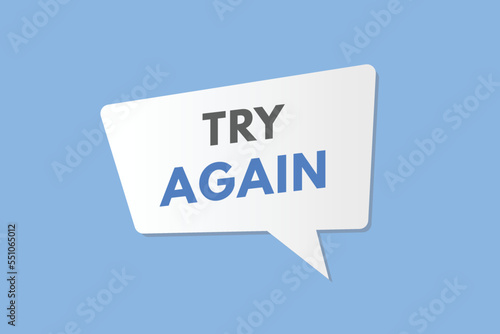 try again text Button. try again Sign Icon Label Sticker Web Buttons 