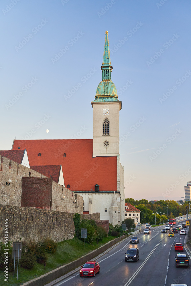 Slovakia, Bratislava - October 8, 2022: View of St Martin's Cathedral in Bratislava. High quality photo Slovakia, Bratislava - October 8, 2022: View of St Martin's Cathedral in Bratislava. High quality photo