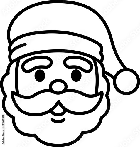 Fotografie Santa clause doodle outline for Christmas coloring