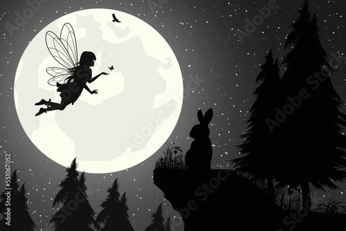 cute fairy silhouette illustration graphic