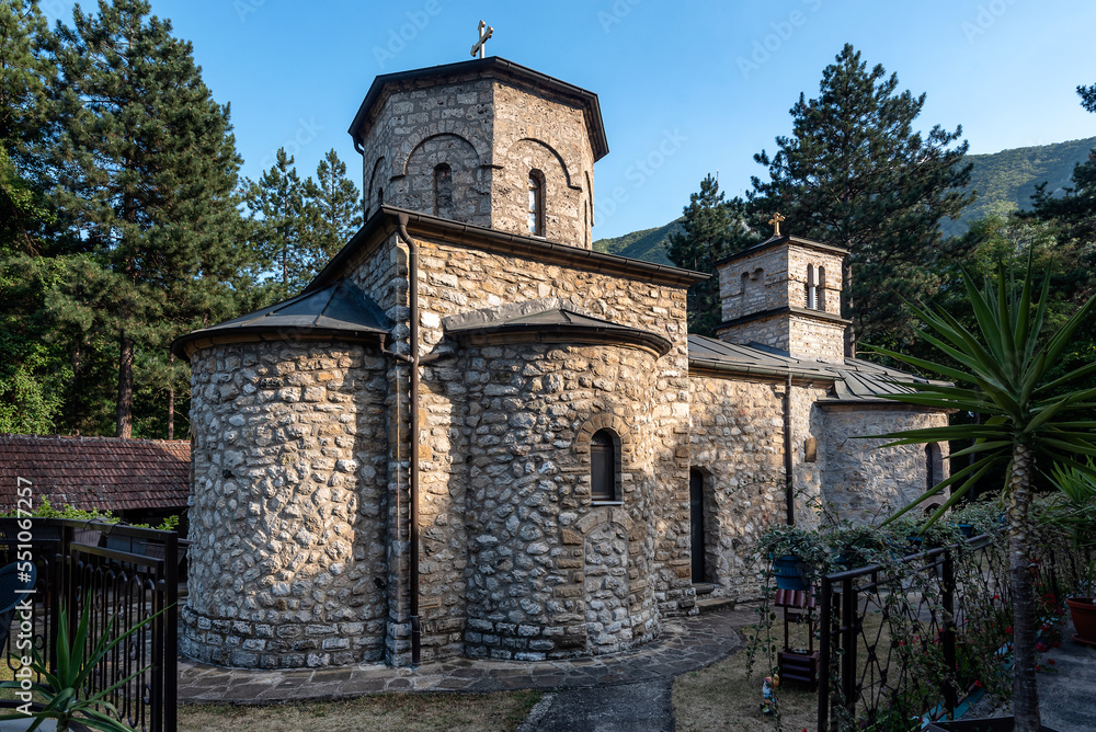 Orthodox Christian Monastery. Serbian Monastery of John the Baptist (Manastir Jovanje). 13th century monastery located in Ovcar-Kablar gorge, Serbia, Europe
