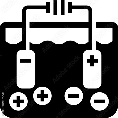 hydrogen electrolysis solid icon