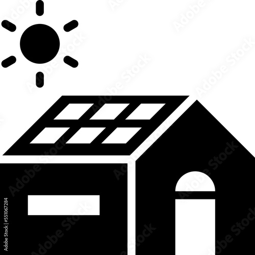 solar rooftop solid icon