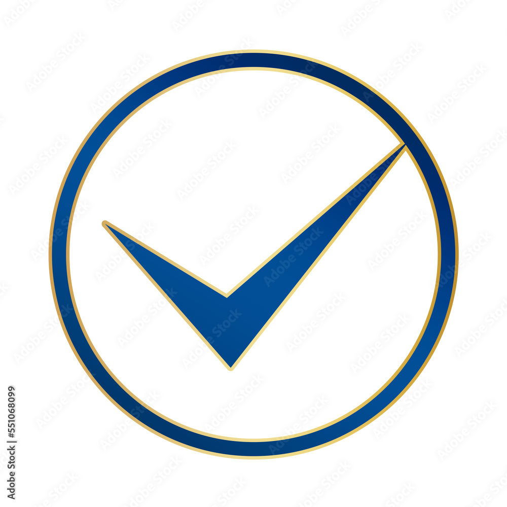 blue gold correct mark circle blue gold correct mark circle