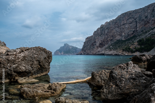 Scenic view of rock and turquoise water in Mallorca