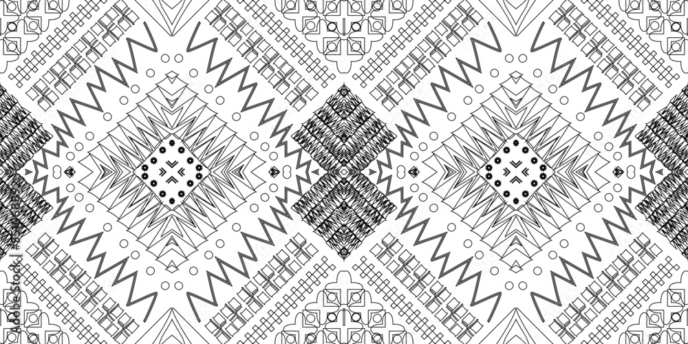 Seamless ethnic pattern in mint tints.Tribal seamless colorful geometric pattern.Ethnic vector texture.Traditional ornament.Embroidery texture with geometric ornament.Pattern for surface design.EPS10 Seamless ethnic pattern in mint tints.Tribal seamless colorful geometric pattern.Ethnic vector texture.Traditional ornament.Embroidery texture with geometric ornament.Pattern for surface design.EPS10