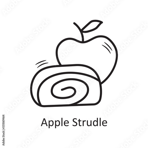 Apple Strudle vector outline Icon Design illustration. Bakery Symbol on White background EPS 10 File