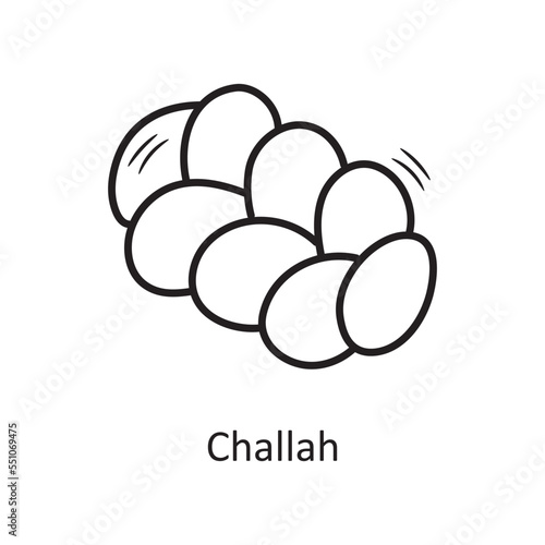 Challah vector outline Icon Design illustration. Bakery Symbol on White background EPS 10 File
