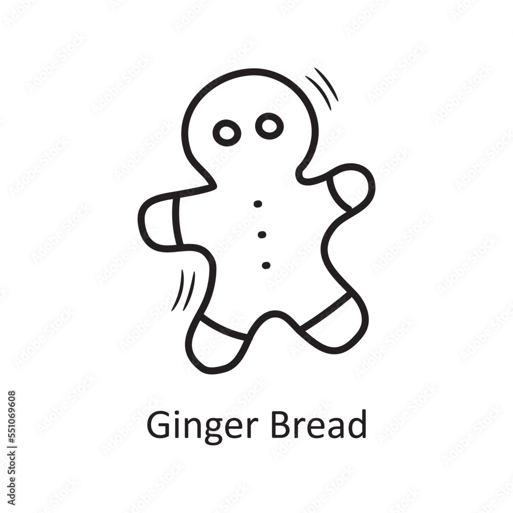 Ginger Bread vector outline Icon Design illustration. Bakery Symbol on White background EPS 10 File Ginger Bread vector outline Icon Design illustration. Bakery Symbol on White background EPS 10 File