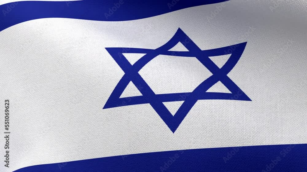 Waving flag of Israel. Israel national flag. 3D looped animation. 4k ...