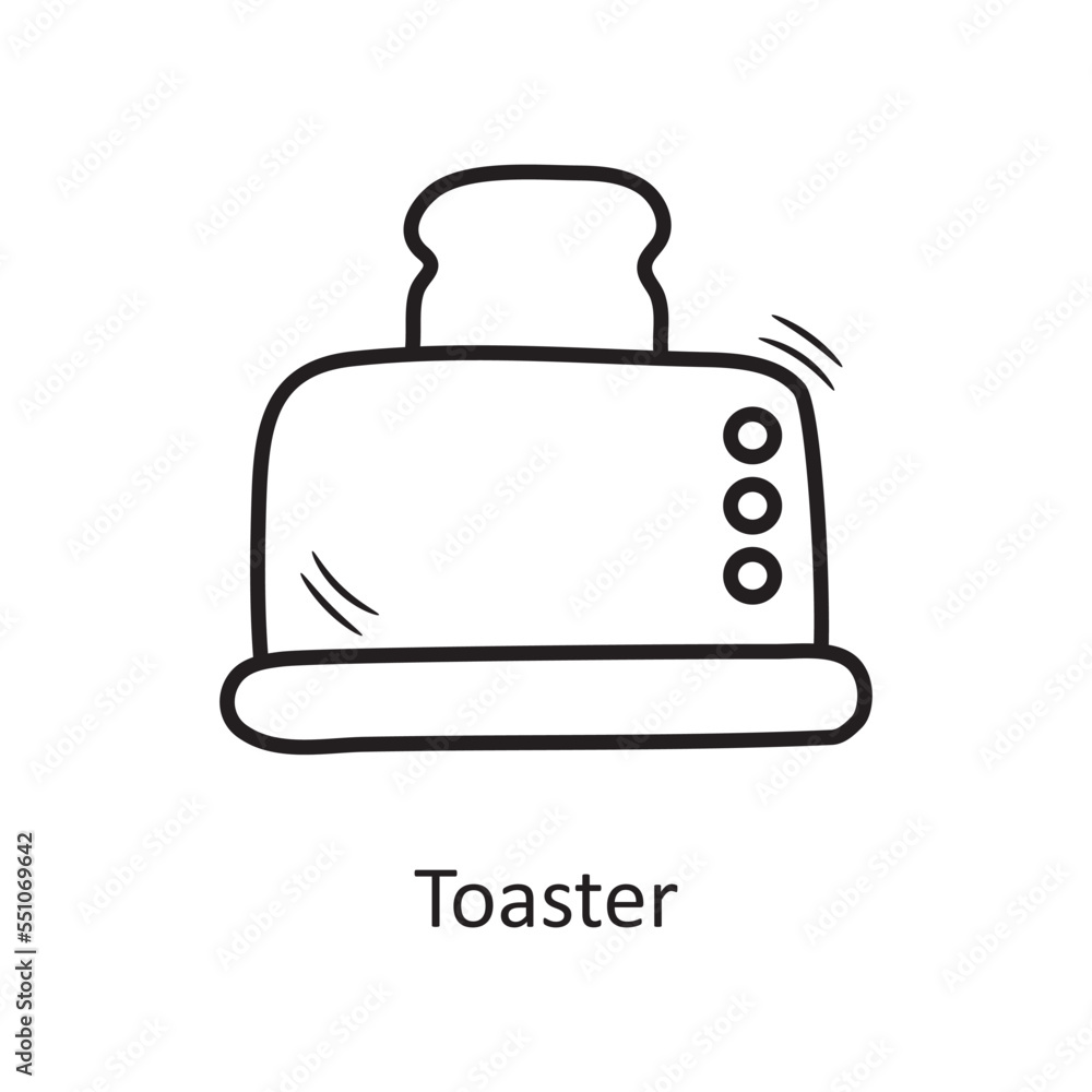 Toaster vector outline Icon Design illustration. Bakery Symbol on White background EPS 10 File Toaster vector outline Icon Design illustration. Bakery Symbol on White background EPS 10 File