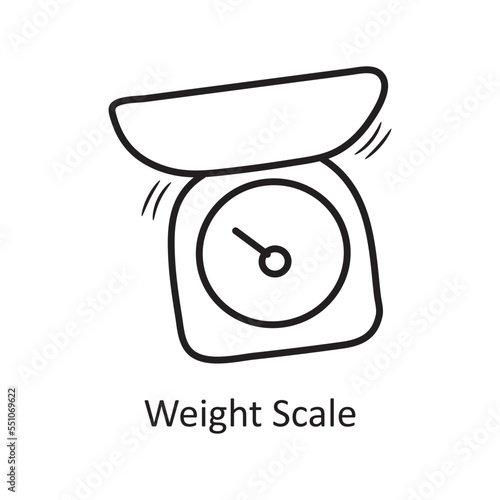 Weight Scale vector outline Icon Design illustration. Bakery Symbol on White background EPS 10 File