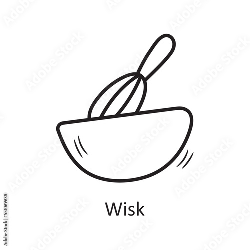Wisk vector outline Icon Design illustration. Bakery Symbol on White background EPS 10 File