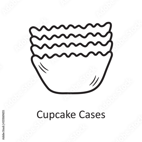Cupcake cases vector outline Icon Design illustration. Bakery Symbol on White background EPS 10 File