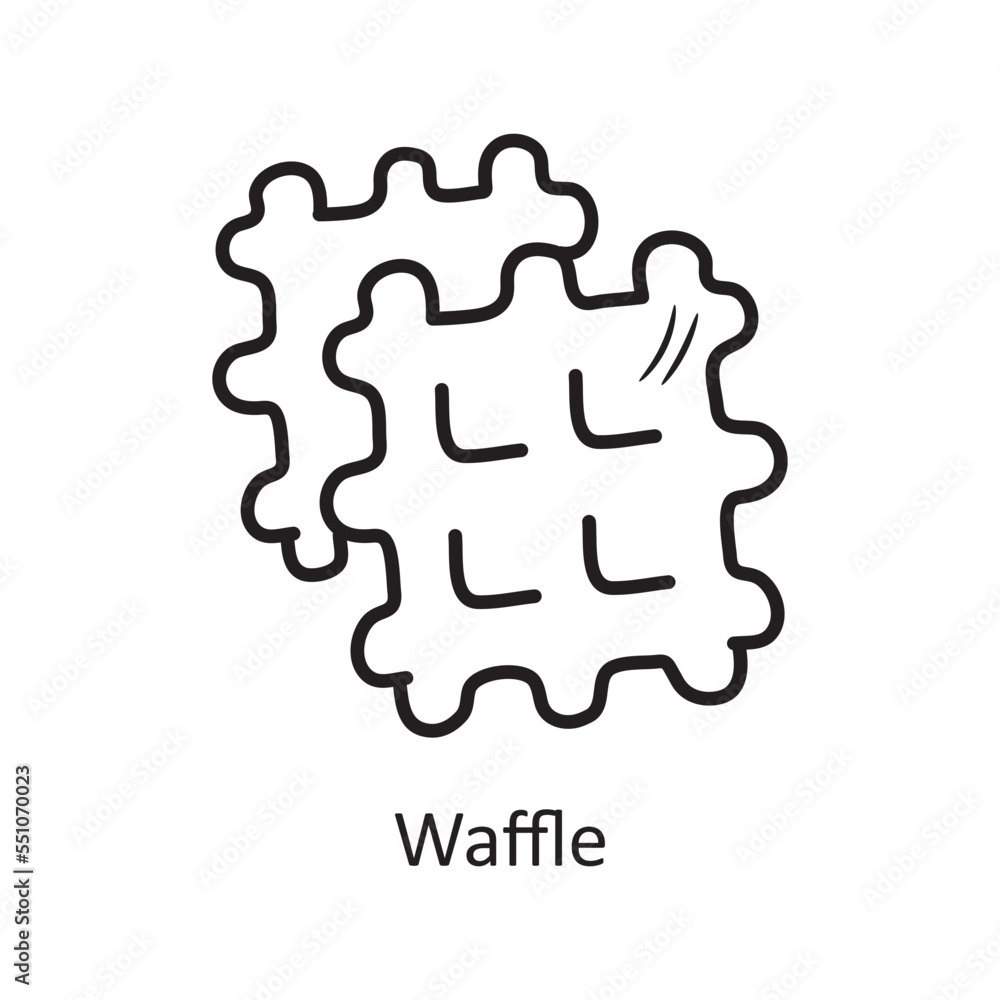 Waffle vector outline Icon Design illustration. Bakery Symbol on White background EPS 10 File Waffle vector outline Icon Design illustration. Bakery Symbol on White background EPS 10 File
