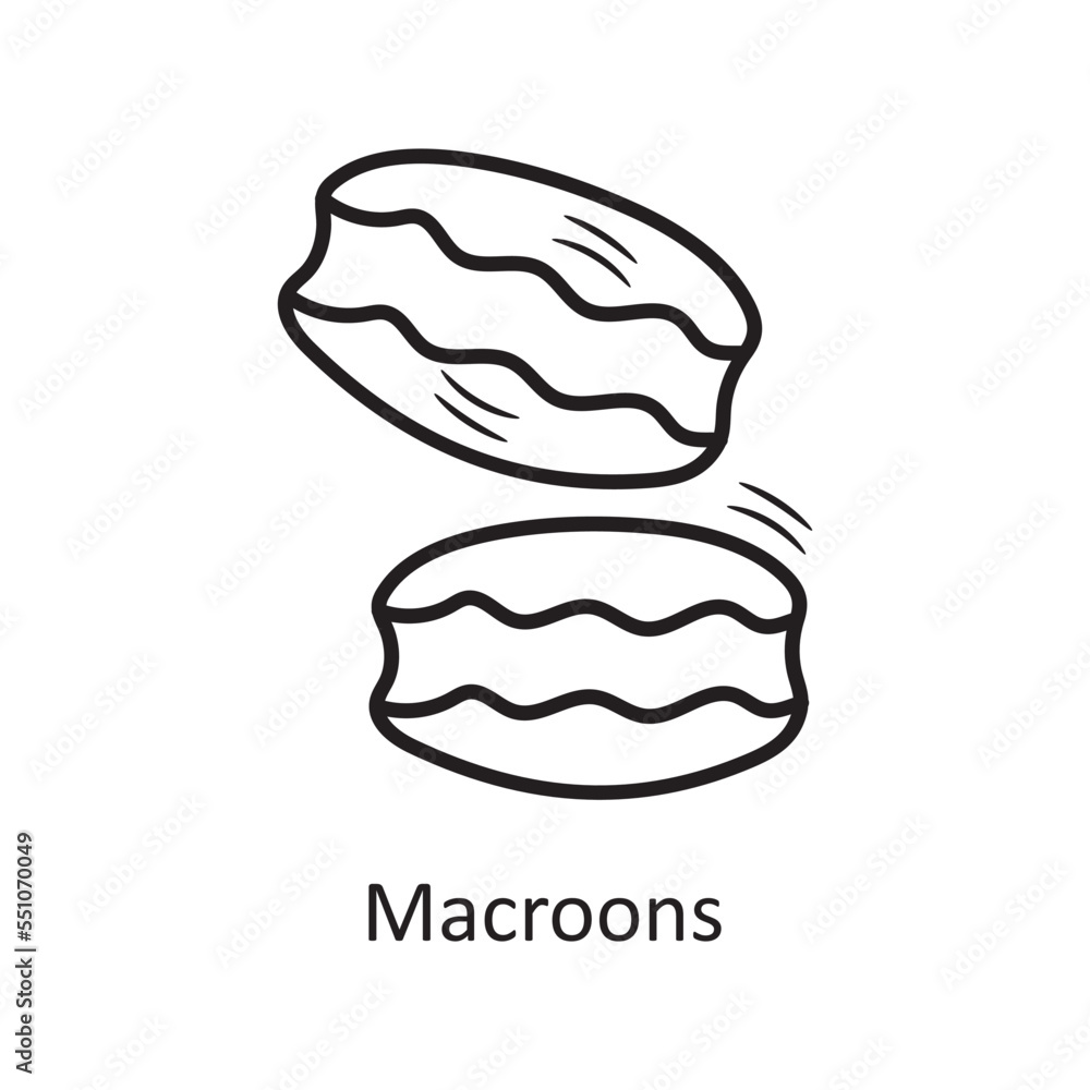 Macroons vector outline Icon Design illustration. Bakery Symbol on White background EPS 10 File Macroons vector outline Icon Design illustration. Bakery Symbol on White background EPS 10 File