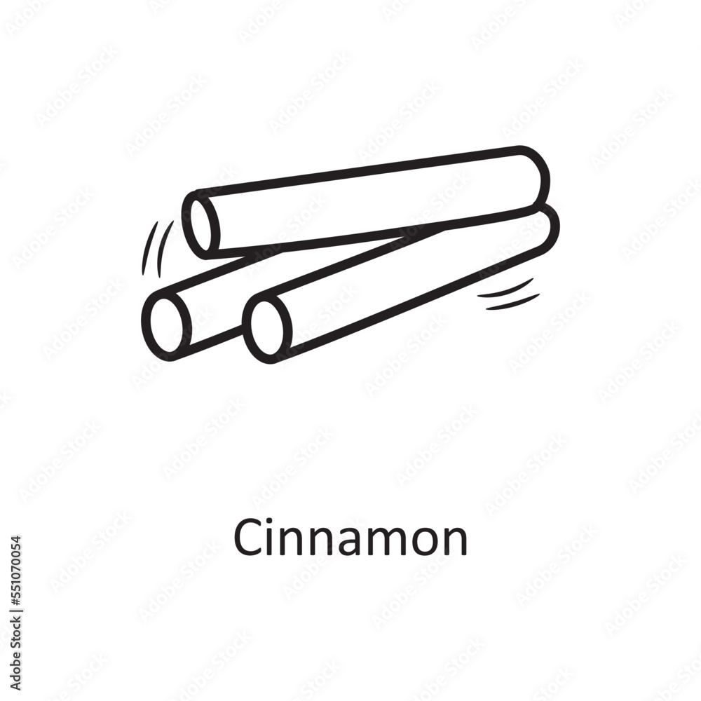 Cinnamon vector outline Icon Design illustration. Bakery Symbol on White background EPS 10 File