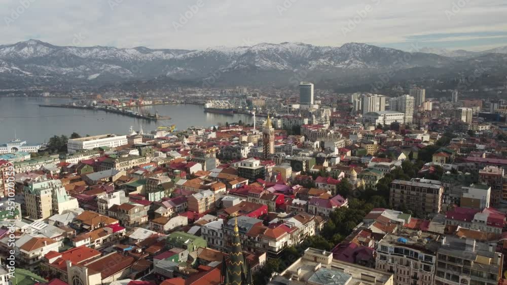 Batumi city. Streets of Batumi. Life in Batumi. Aerial view of the city of Batumi. Batumi city. Streets of Batumi. Life in Batumi. Aerial view of the city of Batumi.