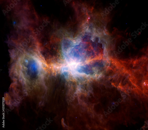 Orion Nebula in Infrared. Elements of this picture furnished by NASA.