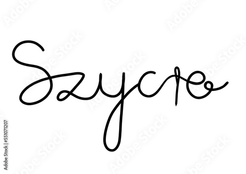 Szycie - napis