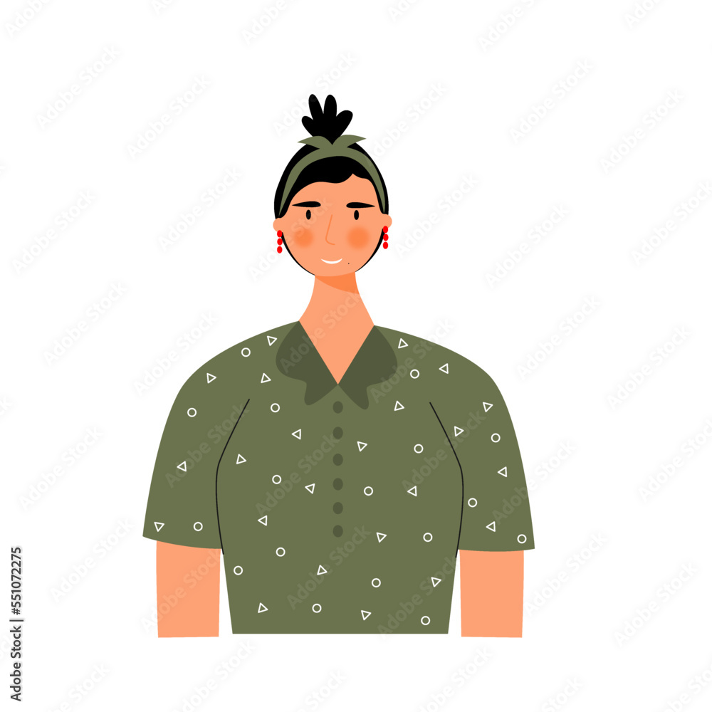 Portrait girl or women avatar profile background. Flat illustration character vector art. Portrait girl or women avatar profile background. Flat illustration character vector art.