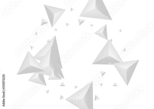 Fototapeta Naklejka Na Ścianę i Meble -  Greyscale Triangle Background White Vector. Pyramid Volume Card. Gray Trendy Illustration. Origami Geometric. Grizzly Triangular Tile.