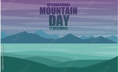 International Mountain Day 11 December vector Illustration, suitable for web banner, poster or card 