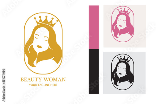 beauty queen with crown logo