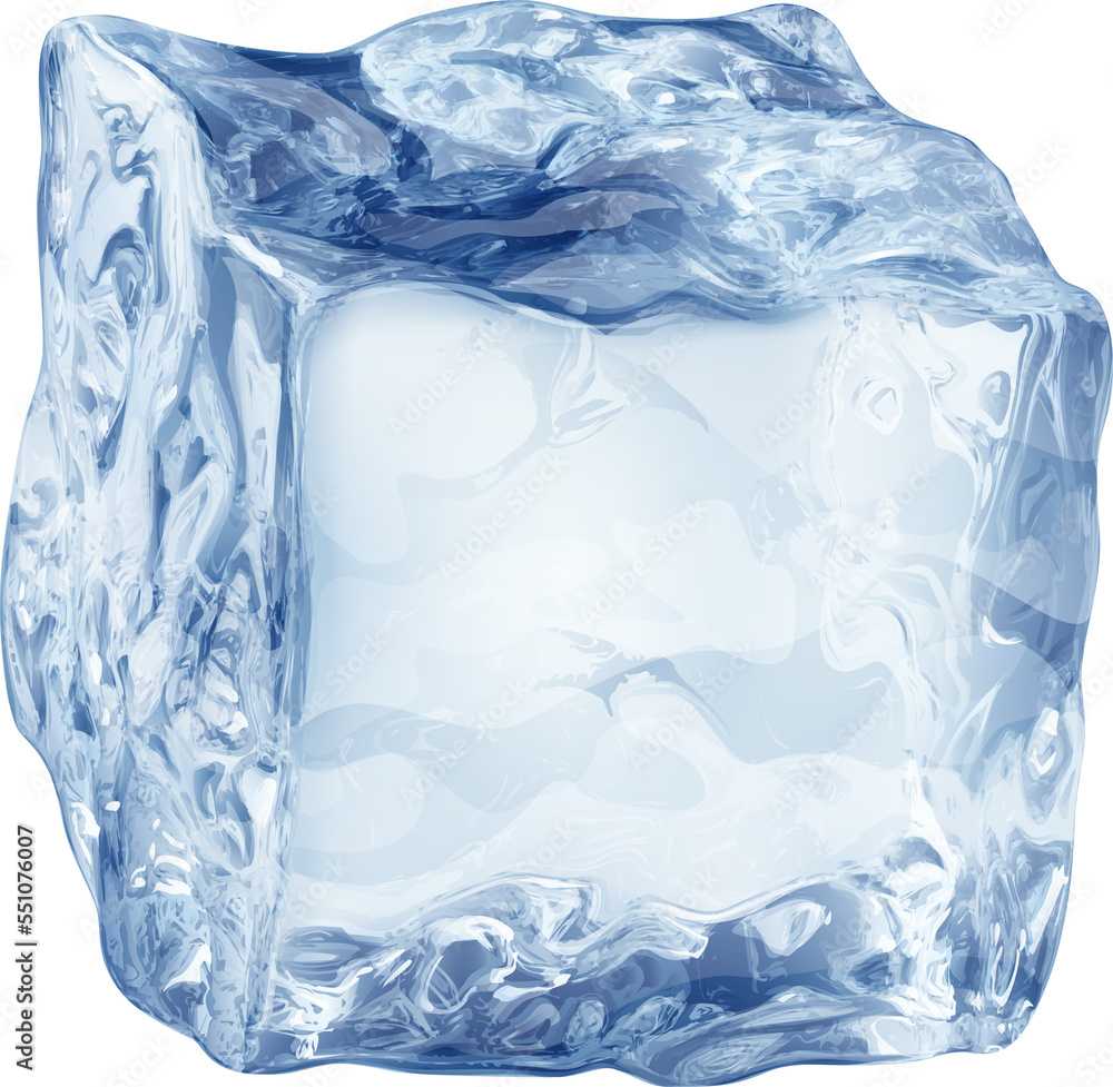 Realistic ice cube in blue color Stock Illustration Adobe Stock