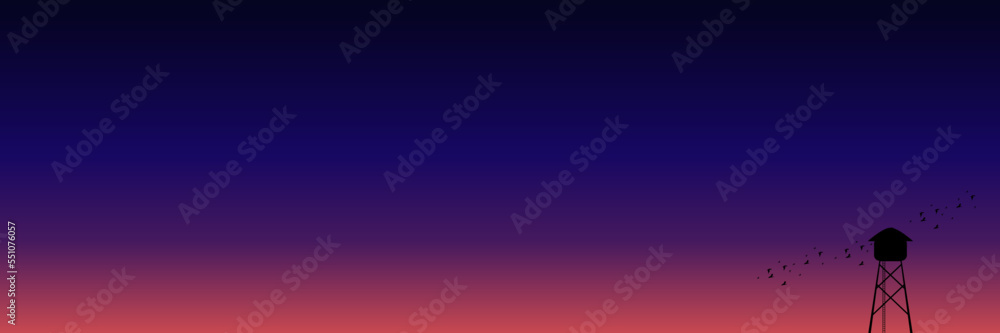 sunset landscape silhouette flat design vector illustration good for wallpaper, background, backdrop, banner, web, panorama, travel, tourism and design template sunset landscape silhouette flat design vector illustration good for wallpaper, background, backdrop, banner, web, panorama, travel, tourism and design template