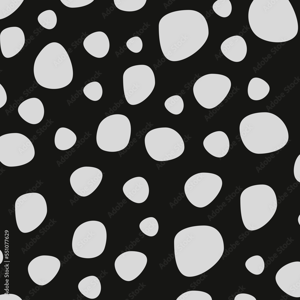 Seamless monochrome pattern of white dots on a black background.
