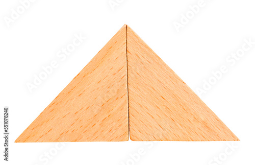 wooden pyramid isolated