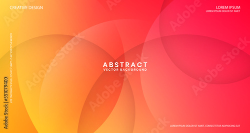 3D orange geometric abstract background overlap layer on bright space with circle decoration. Graphic design element cutout style concept for banner, flyer, card, brochure cover, or landing page