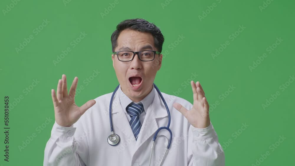 Close Up Of Asian Male Doctor With Stethoscope Showing Gesture Hands Palm, Saying Wow, And Smiling On Green Screen Background In The Hospital
Close Up Of Asian Male Doctor With Stethoscope Showing Gesture Hands Palm, Saying Wow, And Smiling On Green Screen Background In The Hospital