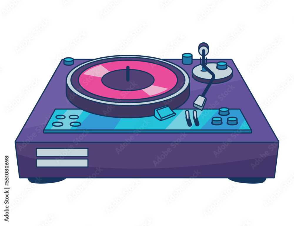 Fototapeta premium dj console 90s pop art style