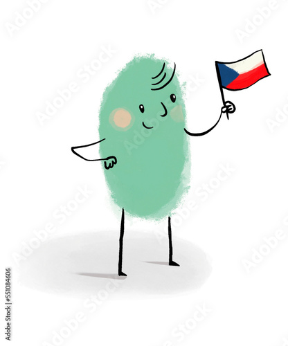 holding chezchia flag