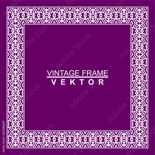 Vintage ornamental vector frame. Vector illustration template for design