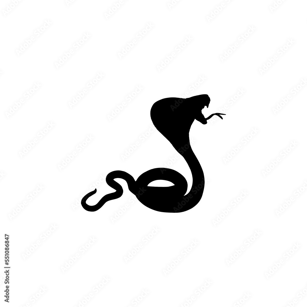 Cobra icon. Simple style reptiles science poster background symbol. Cobra brand logo design element. Cobra t-shirt printing. Vector for sticker. Cobra icon. Simple style reptiles science poster background symbol. Cobra brand logo design element. Cobra t-shirt printing. Vector for sticker.