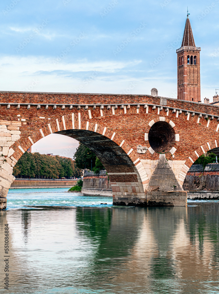 Stone bridge Verona - Roman arch bridge