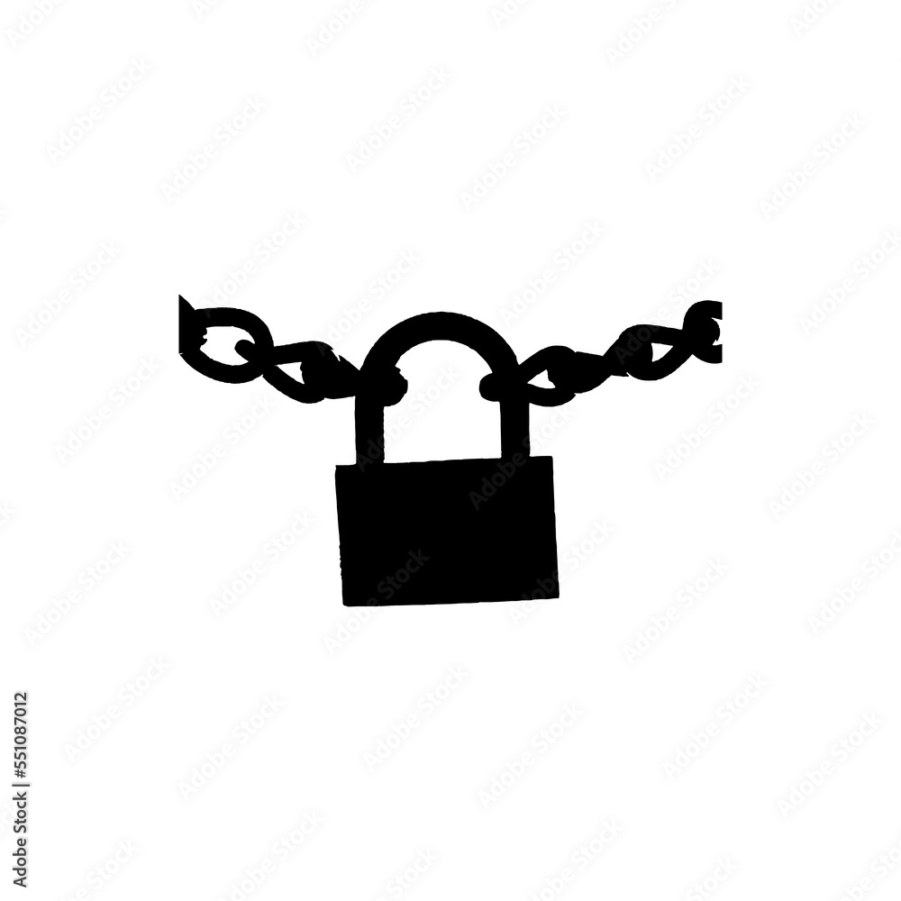 Lock chain icon. Simple style secure company poster background symbol. Lock chain brand logo design element. Lock chain t-shirt printing. Vector for sticker. Lock chain icon. Simple style secure company poster background symbol. Lock chain brand logo design element. Lock chain t-shirt printing. Vector for sticker.