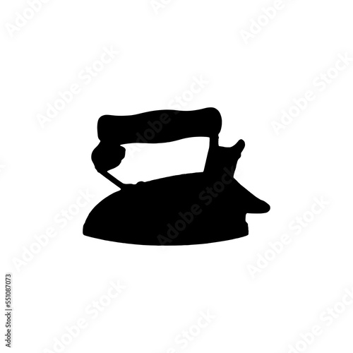 Old iron icon. Simple style a dry cleaning company big sale poster background symbol. Old iron brand logo design element. Old iron t-shirt printing. Vector for sticker.