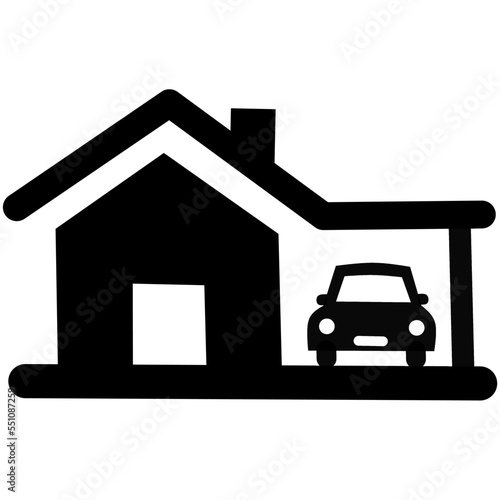 Home and house Carport icon set. vector illustration image. stock illustration