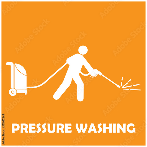 Pressure washing logo template. Cleaning vector design.