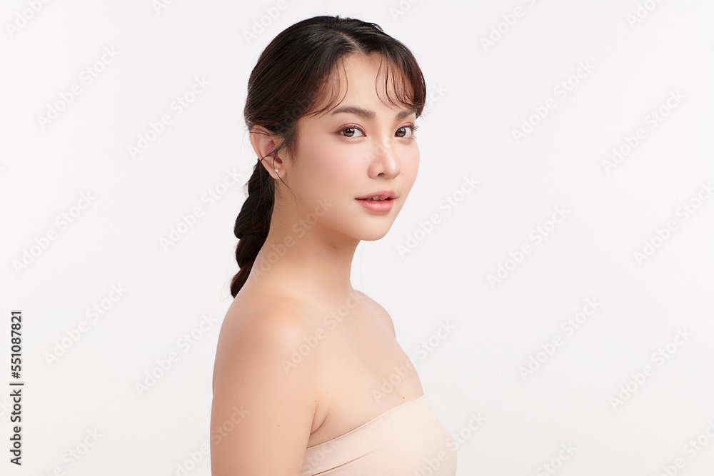 Beautiful young asian woman with clean fresh skin on white background, Face care, Facial treatment, Cosmetology, beauty and spa, Asian women portrait. Beautiful young asian woman with clean fresh skin on white background, Face care, Facial treatment, Cosmetology, beauty and spa, Asian women portrait.