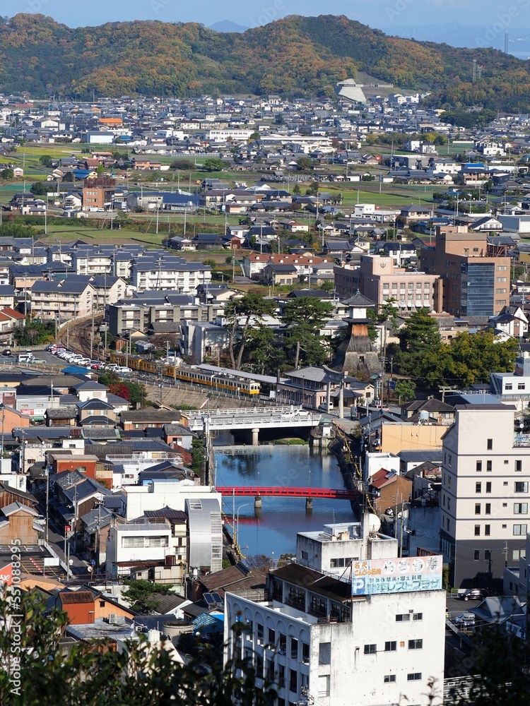 金山寺山の展望台より撮影した琴平の町並み【香川県仲多度郡琴平町】3