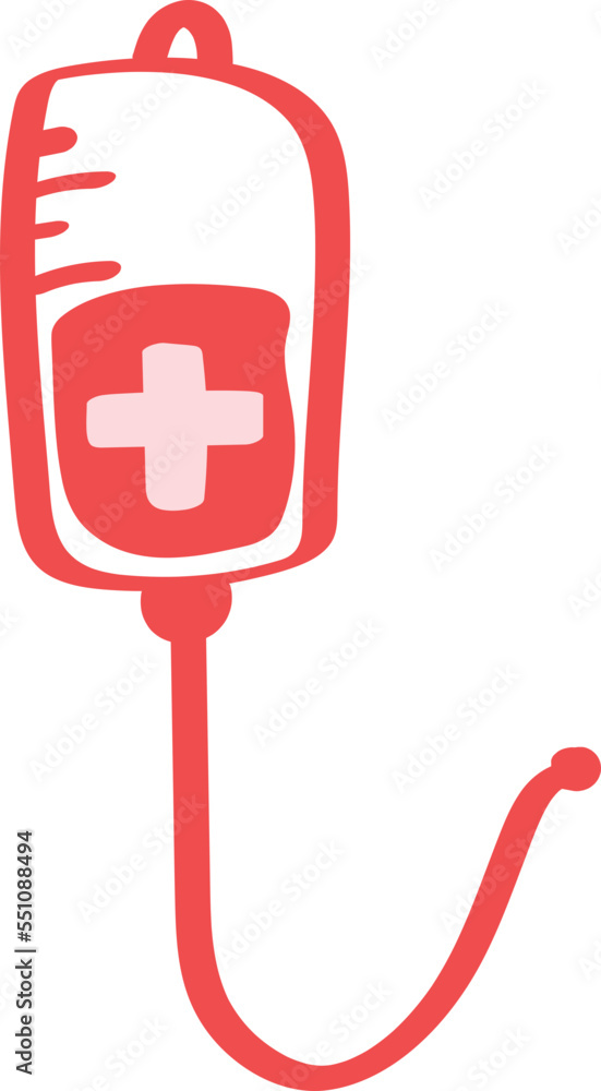 flat blood bag hand drawn illustration flat blood bag hand drawn illustration