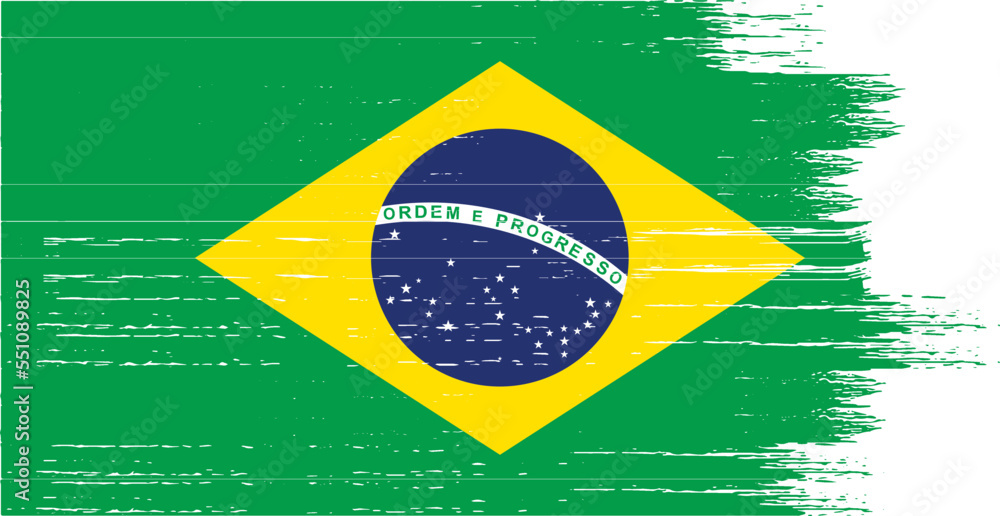 Vetor de Brazil flag with brush paint textured isolated on png or ...