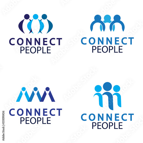 People Connect logo design template. connection logo for business