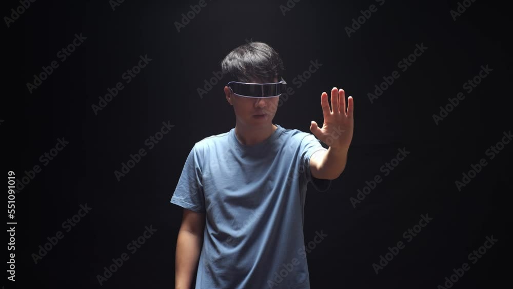 Asian Man Double Touch And Swipe Virtual Reality While Using Futuristic Goggles. Player Touching Air Panel
Asian Man Double Touch And Swipe Virtual Reality While Using Futuristic Goggles. Player Touching Air Panel