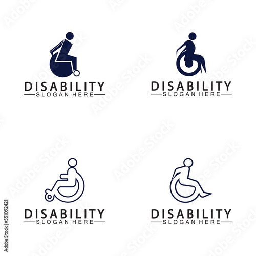 Passionate Disability People Support Logo. Wheel Chair Logo Illustration.